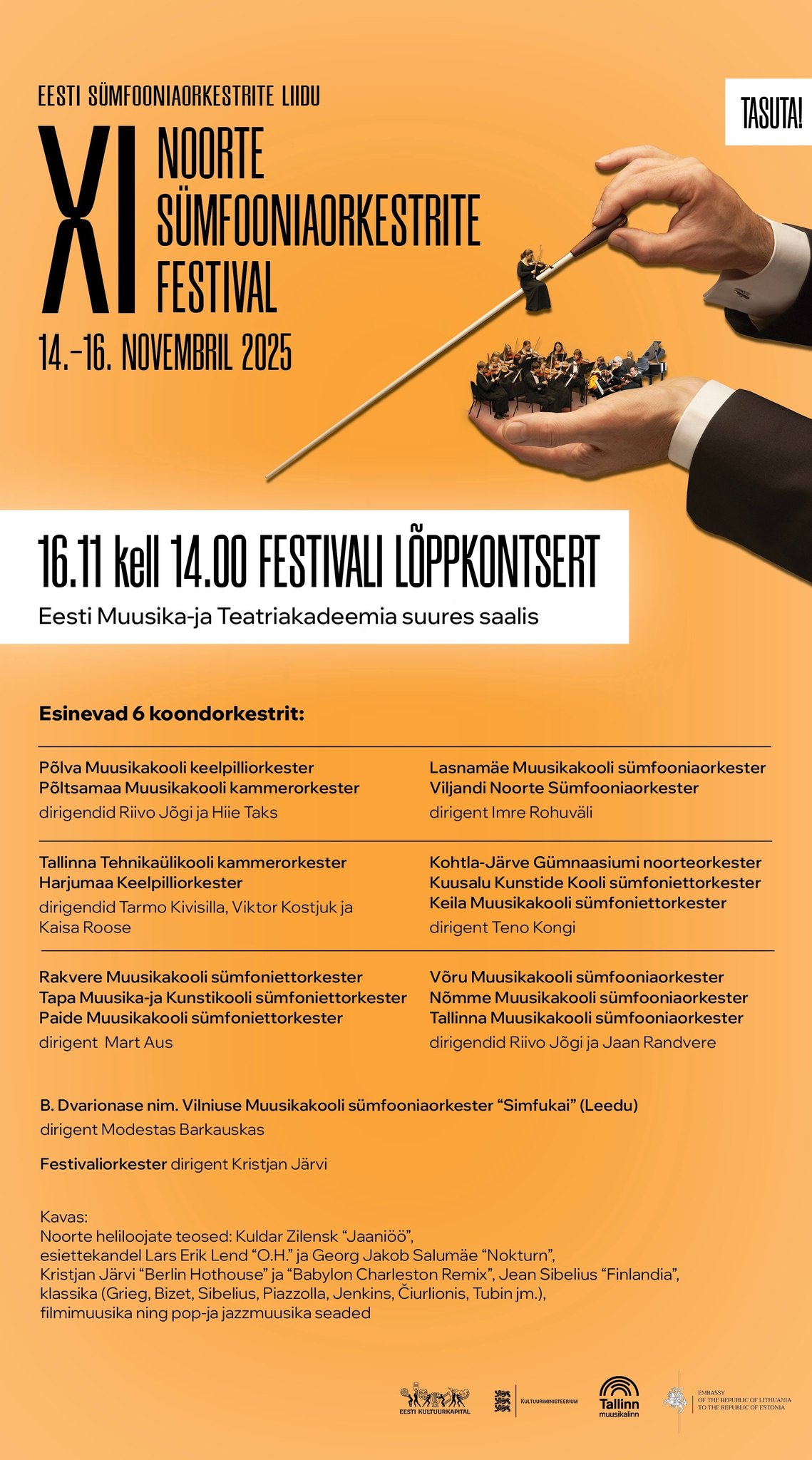 NMSO esinemine EMTA saalis kell 14.00